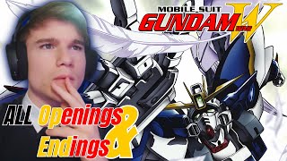 FIRST TIME REACTING To Gundam Wing Openings amp Endings  12 [upl. by Anemolihp504]