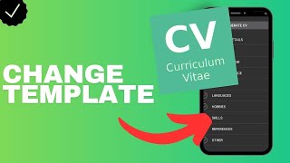 How to change the template in the Curriculum Vitae app [upl. by Genet]