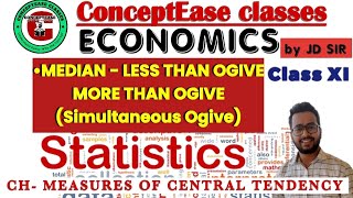 Simultaneous Ogive less than ogive amp more than ogive class 11 Economics  Statistics [upl. by Hengel890]