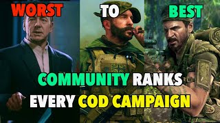 The Community Ranks EVERY Call of Duty CAMPAIGN From WORST to BEST [upl. by Yeleek753]