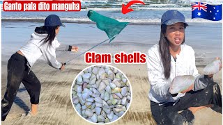 Catching Clams Shell In Australia😲For The First TimeAng Dami Pala Nila Dito [upl. by Haroppiz]