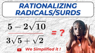 How to Rationalize SurdsRadicals Division of Surds algebra [upl. by Beesley890]