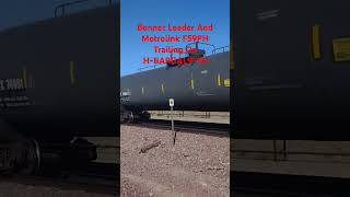 EB BNSF H Train Feat Bonnet Leader And Metrolink At East Daggett Ca shorts bigbossrailfanner [upl. by Aidas599]