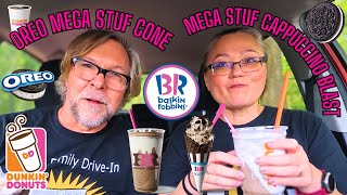 Baskin Robbins Oreo Mega Stuf Cone and Oreo Mega Stuf Cappuccino Blast  Dunkin  Eat With Us [upl. by Viridissa]