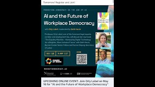 Reboot Democracy AI and the Future of Workplace Democracy with Orly Lobel  May 16 2024 [upl. by Nilkcaj917]