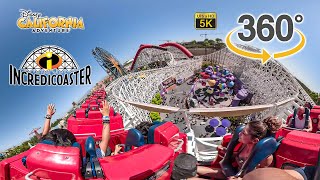 VR 360 Incredicoaster Roller Coaster On Ride Ultra HD 5K POV Disney California Adventure 20190821 [upl. by Einhapets]