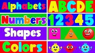 Preschool Learning Videos for 3 Year Olds  Best Learn ABC 123 Colors amp Shapes  3 Years Learning [upl. by Nohsreg707]