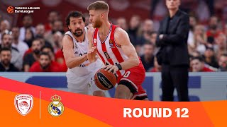 Olympiacos PiraeusReal Madrid  Round 12 Highlights  202324 Turkish Airlines EuroLeague [upl. by Wira524]