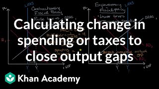 Calculating change in spending or taxes to close output gaps  AP Macroeconomics  Khan Academy [upl. by Coop]