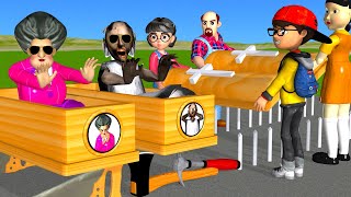 Scary Teacher 3D vs Squid Game Wooden Road Driving 5 Times Challenge Miss T and Granny Loser [upl. by Odlanor]