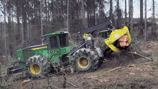 John Deere LII Series Skidders amp Wheeled Feller Bunchers [upl. by Rebmetpes]