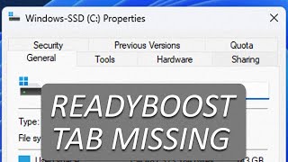 FIX ReadyBoost Tab Missing in Windows 11 5 Easy Fixes [upl. by Noam]