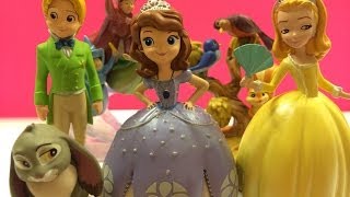 Disney Sofia the First figurine playset includes James Amber Flora Fauna Clover Robin and Mia [upl. by Riem900]