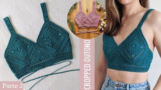 Cropped de croche Outono  Crop top a crochet MOÇA PRENDADA [upl. by Nath]