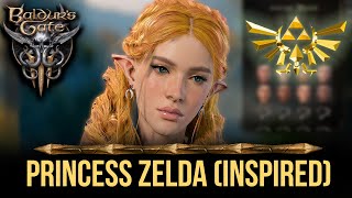 Baldurs Gate 3 Character Creation Modded  Princess Zelda Inspired Female Elf [upl. by Torrance]