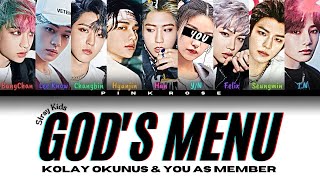 Karaoke Stray Kids Gods Menu Kolay Okunuş  You As Member  9 Members [upl. by Ravi372]