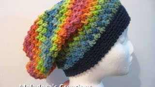 Butterfly Stitch Crochet Slouch Hat  Right Handed Crochet Tutorial [upl. by Hilleary]