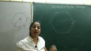 Trick to draw perfect Incircle for a regular hexagon [upl. by Nailliw983]