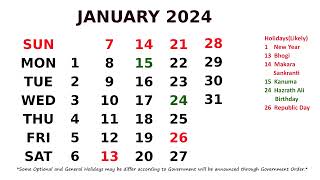 January Calendar 2024 [upl. by Boulanger]