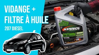 Vidange et changement du filtre à huile Peugeot 207 14 HDI 🛢 [upl. by Farrow]