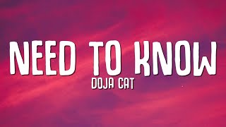 Doja Cat  Need To Know Lyrics [upl. by Inatsed]