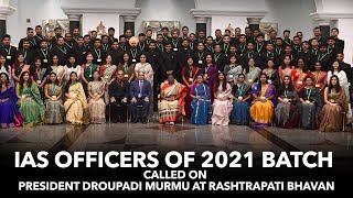 IAS officers of 2021 batch called on President Droupadi Murmu at Rashtrapati Bhavan [upl. by Aryahay655]