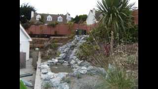 How to build your garden embankment with decking waterfall steps mediteranian style [upl. by Lori249]