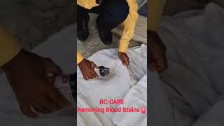 BLOOD STAIN REMOVAL BLUE CLEAN SOLUTIONS FABRIC STAIN REMOVAL [upl. by Aneelehs]