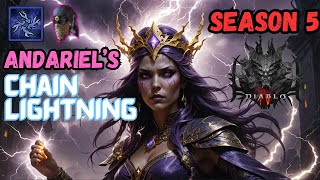 OPTIMIZED Season 5 Chain Lightning Andariel Sorcerer is BUSTED Diablo 4 Build Guide [upl. by Nodnalb]