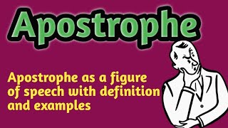 What is apostrophe  Apostrophe  figure of speech  Apostrophe function [upl. by Anelram]