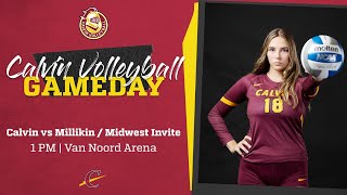 Calvin v Millikin Womens Volleyball Midwest Invite [upl. by Ellegna]