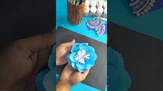 DIY Easy paper flower making 🌼🌸 diy craft shorts creative youtubeshorts flowers [upl. by Mahgem9]