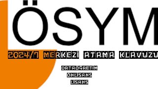 ÖSYM✅20247 TERCİH KLAVUZU [upl. by Nyliram]