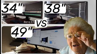 What monitor size to get for Ultra wide Monitors  34quot vs 38quot vs 49quot BenqLGSamsung [upl. by Yazbak704]