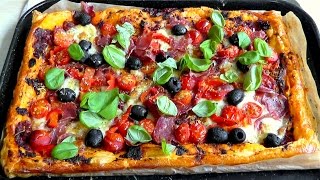 Puff Pastry Pizza Tart How to make easy recipe [upl. by Par]