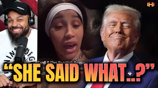 Cardi B responds FOOLISHLY on Instagram Live after Trumps election victory [upl. by Anidem]