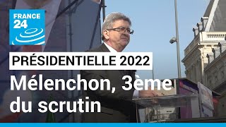 Présidentielle 2022  JeanLuc Mélenchon arrive à la troisième place du scrutin avec 204  des voix [upl. by Denie]