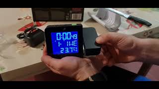 Auriol Radio Controlled Projection Alarm Clock 301223 Unboxing [upl. by Luci]