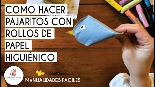 Cómo hacer un pajarito con un rollo de papel higiénico [upl. by Nrehtac]