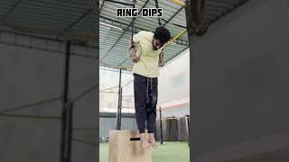 Push ring workout calisthenics workout viral shoulderworkout pushup ringdips [upl. by Atinet]