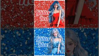 Glitter red ❤️ VS glitter blue 💙 gown 👗ring 💍heels 👠cake 🍰youtubeshorts youtube trending yt [upl. by Allwein218]