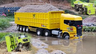 TRUK OLENG Dump Truk Trailer Hino 500 Tronton Truk Hino 500 ENGKEL Bermuatan Pasir Truk Laka Lantas [upl. by Naira]