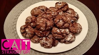 Chocolate Crinkle Cookies Recipe  Easy Christmas Cookies  Cait Straight Up [upl. by Peyton]