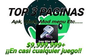 Top 3 mejores paginas para descargar hack mod menu Loquendo [upl. by Aneloaup759]