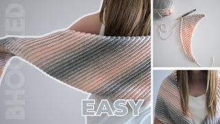 EASY Crochet Shawl  For Beginners Too [upl. by Rochell]