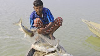 natural fishing in bangladesh  catfish catching [upl. by Nnahaid994]