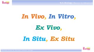 In Vivo In Vitro Ex Vivo In Situ Ex Situ invivo invitro insitu medical conservation [upl. by Gran484]