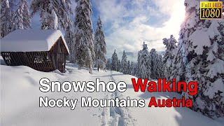 Snowshoe Walking Nocky Mountains Austria HD 1080p [upl. by Gosser396]