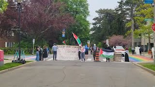 Concerns raised after protesters block road near McMaster University entrance [upl. by Aliac643]