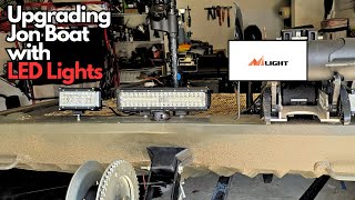 Installing Nilight Side Shooter 55 inch Light bar on a Jon Boat [upl. by Oicirtap]